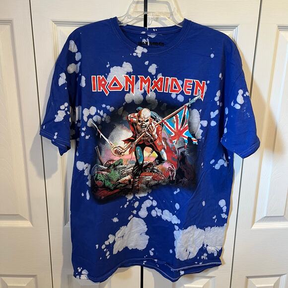 Iron Maiden Trooper Beer Graphic T-Shirt Blue White XL NWOT - Picture 1 of 5
